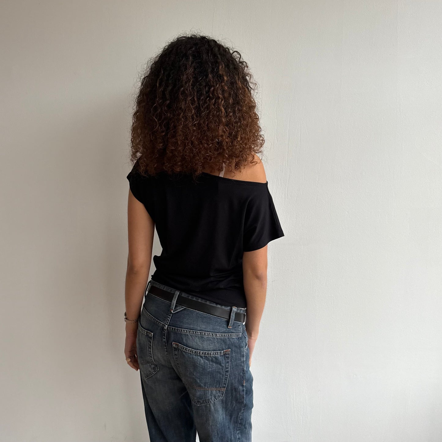 Black slouchy t-shirt - Size S/M