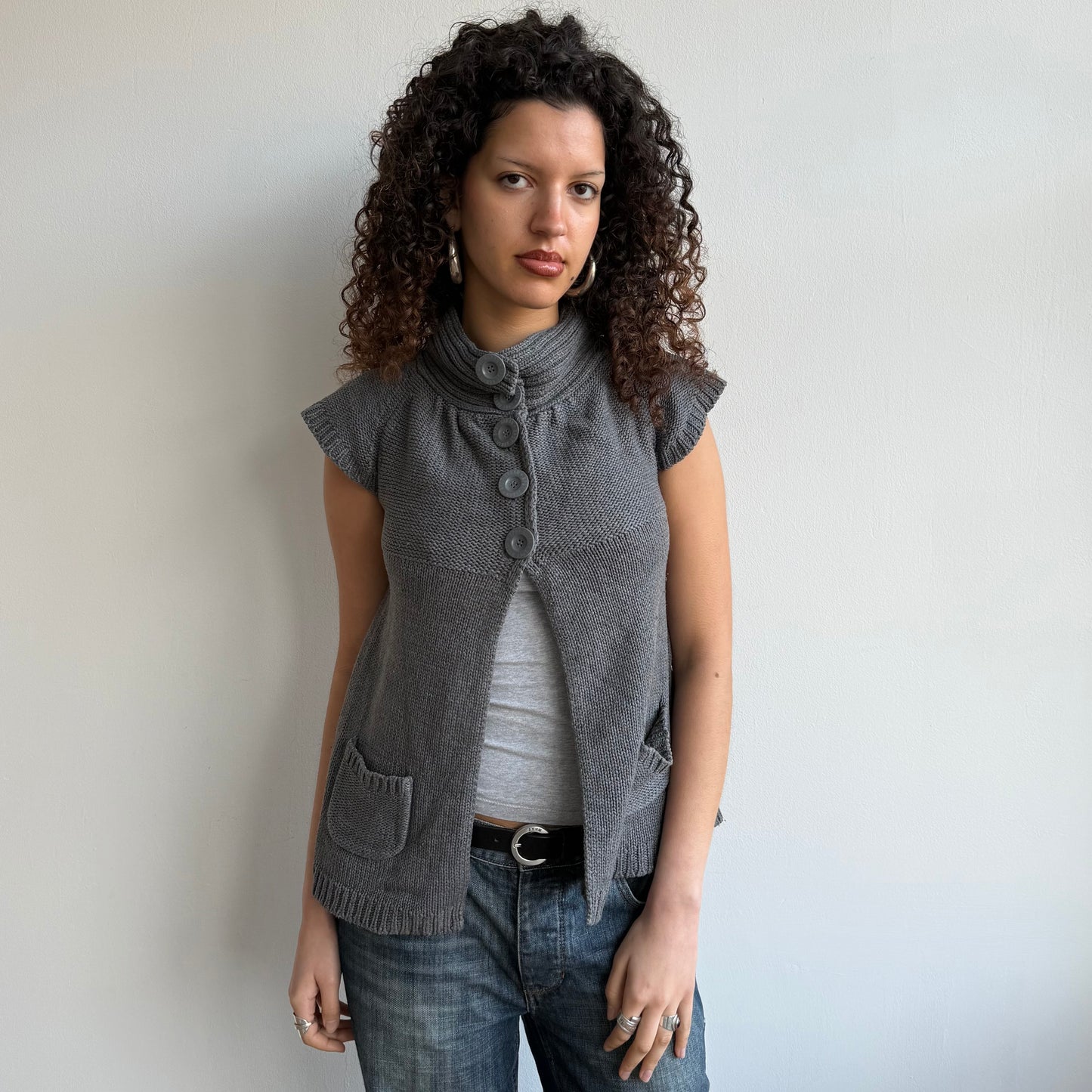 Dark grey open front Cardi - Size M/L
