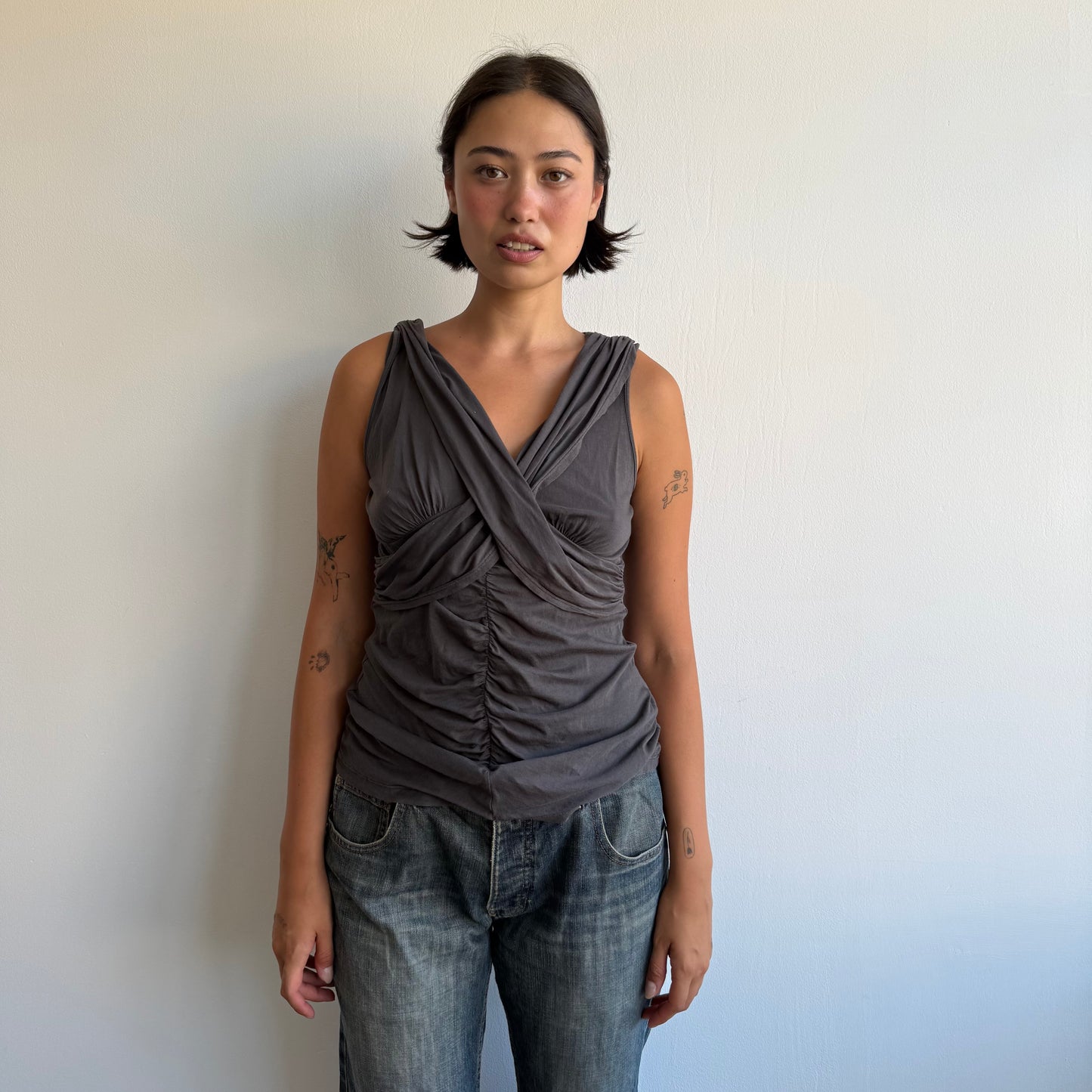 Charcoal wrap top - Size S