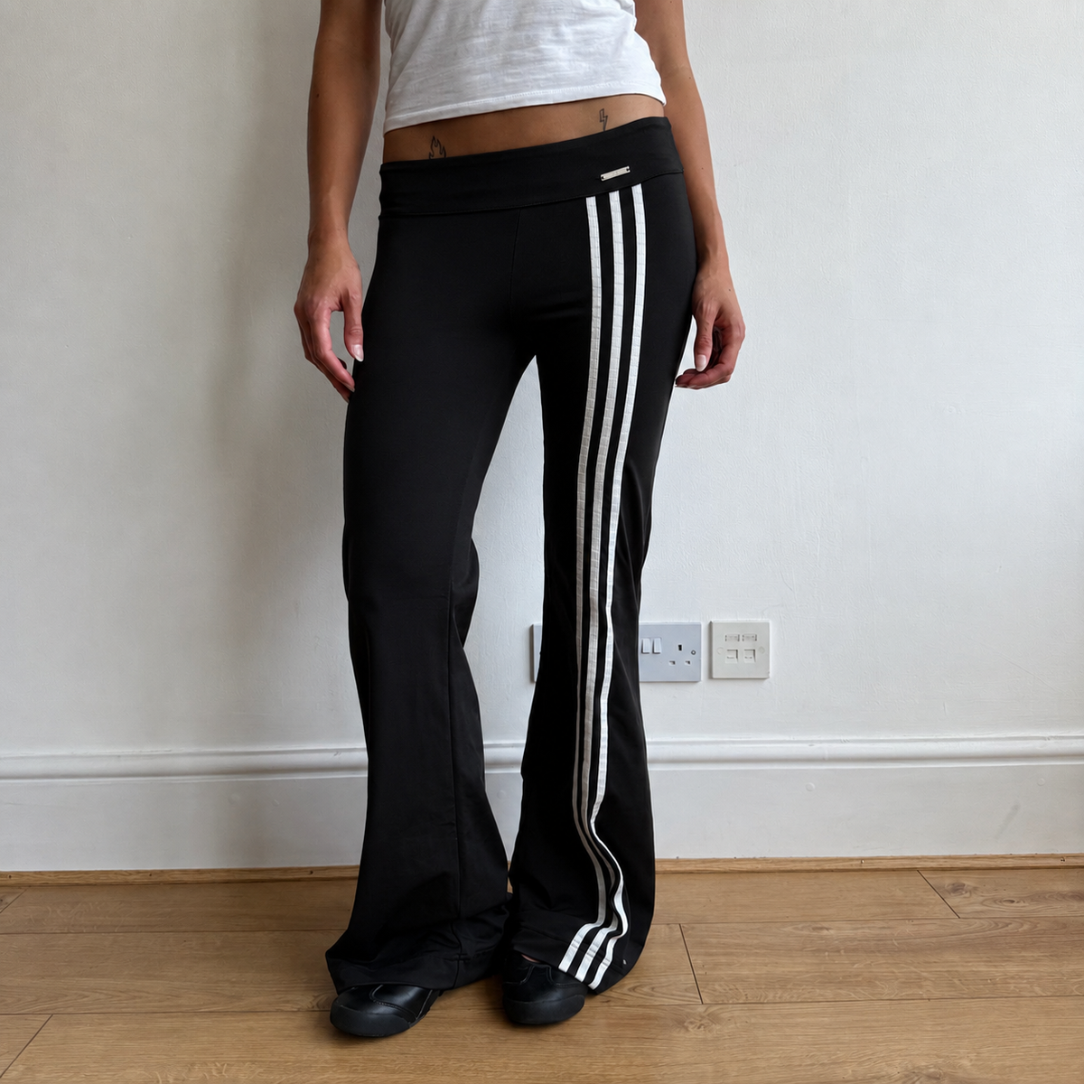 Adidas striped flared yoga pants- Size XS