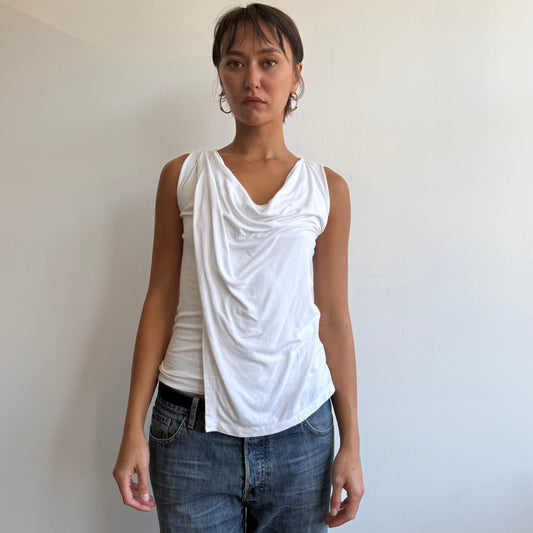 Ralph Lauren white drape top - Size S