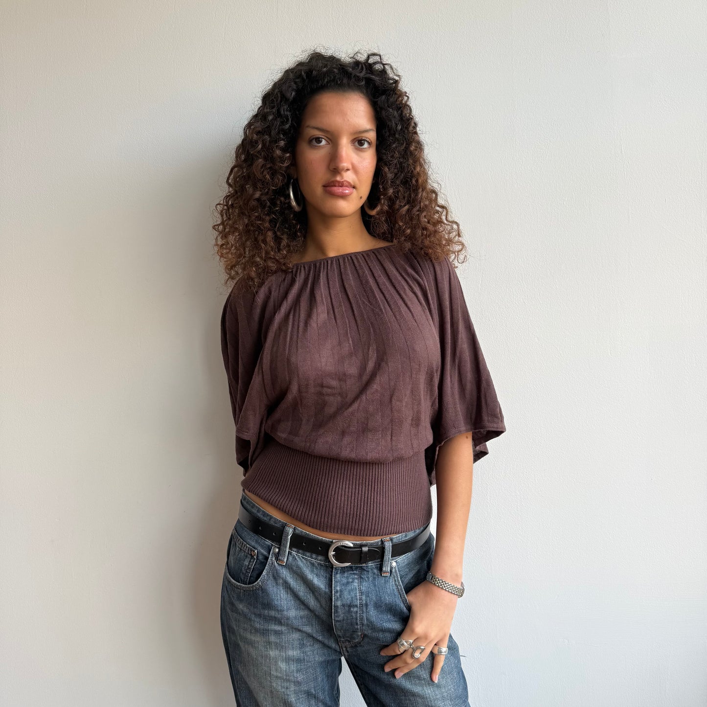 Brown batwing knit - Size M