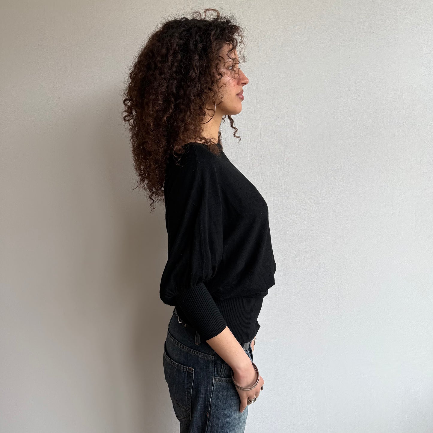 Black slouchy long knit - Size M