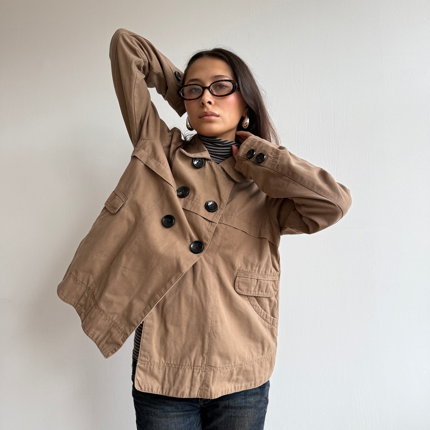 Brown peacoat - Size M