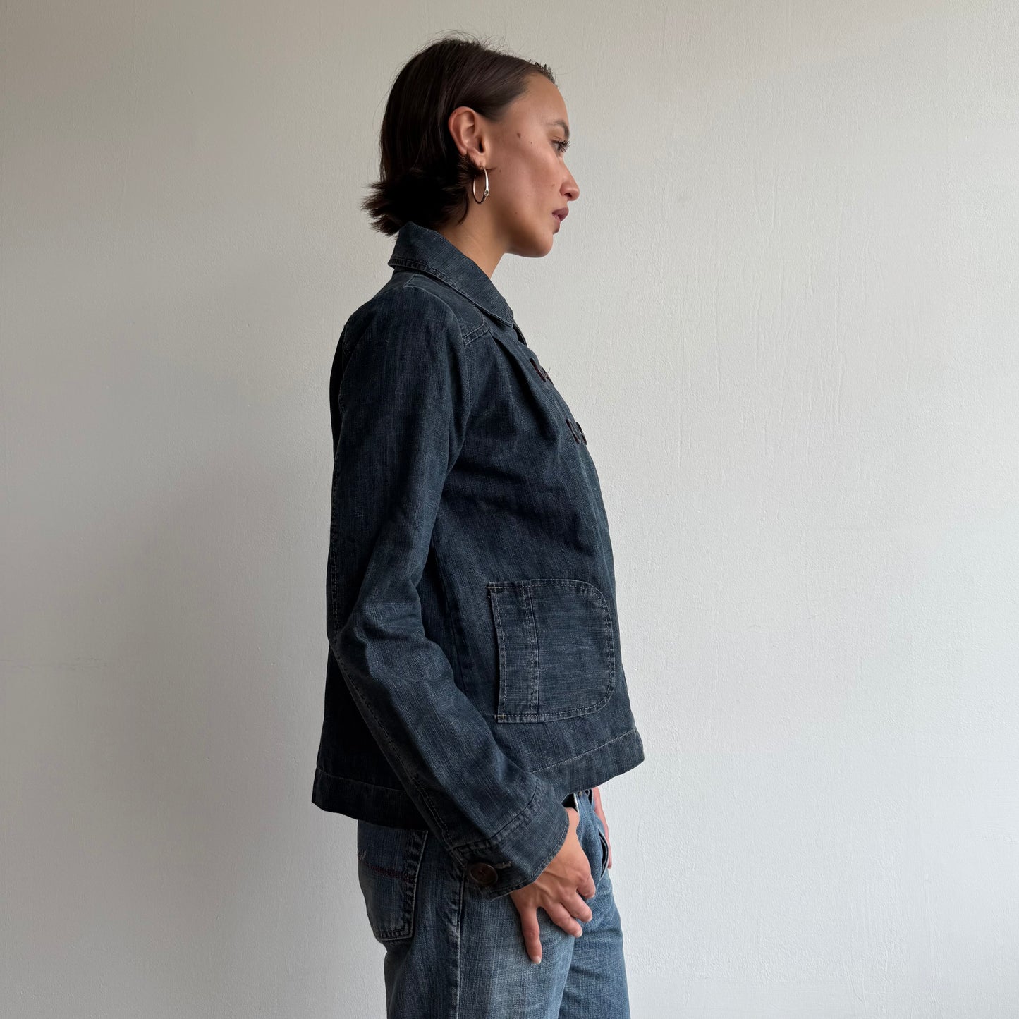 Denim long sleeve peacoat - Size M