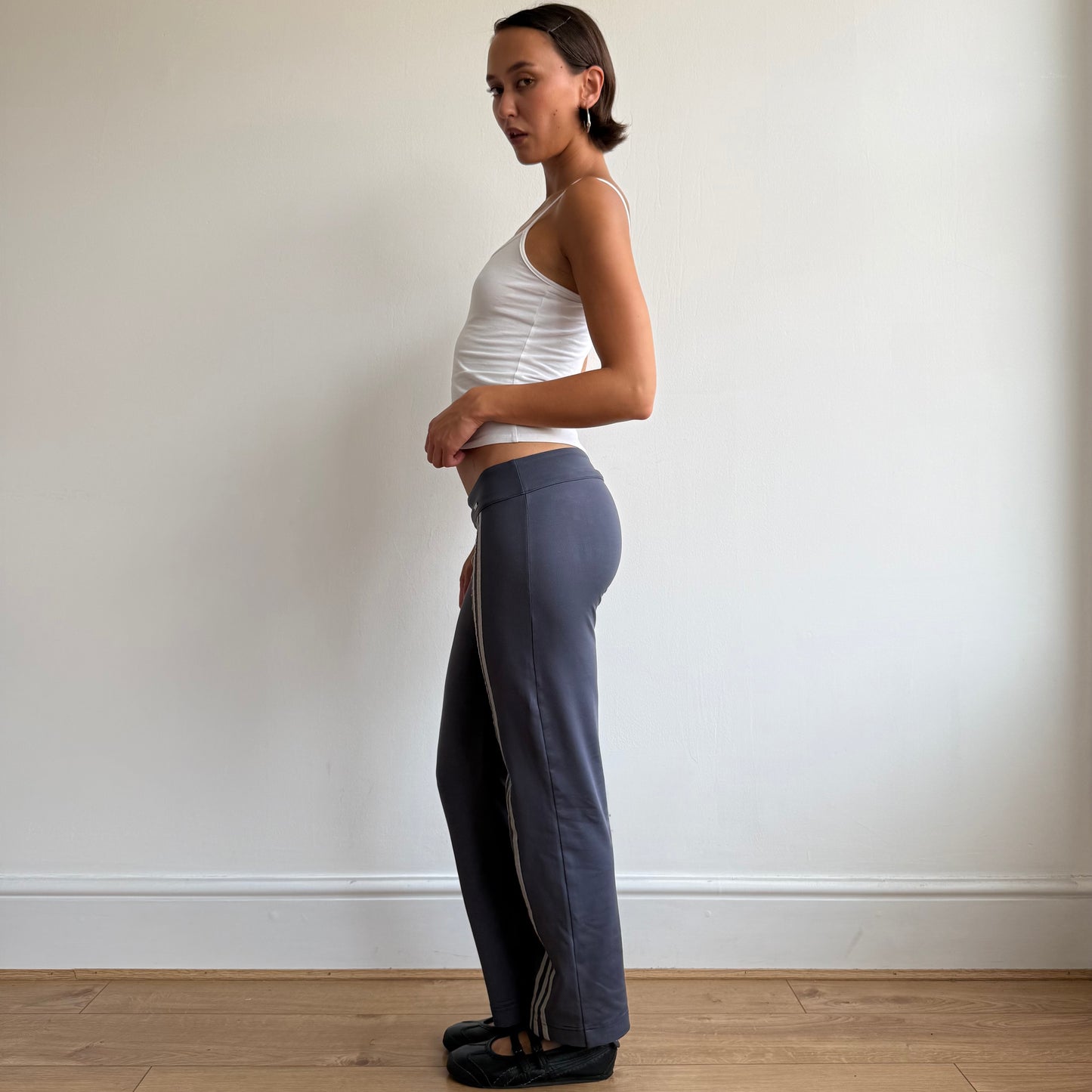 Blue Adidas stripe flared yoga pants - Size S