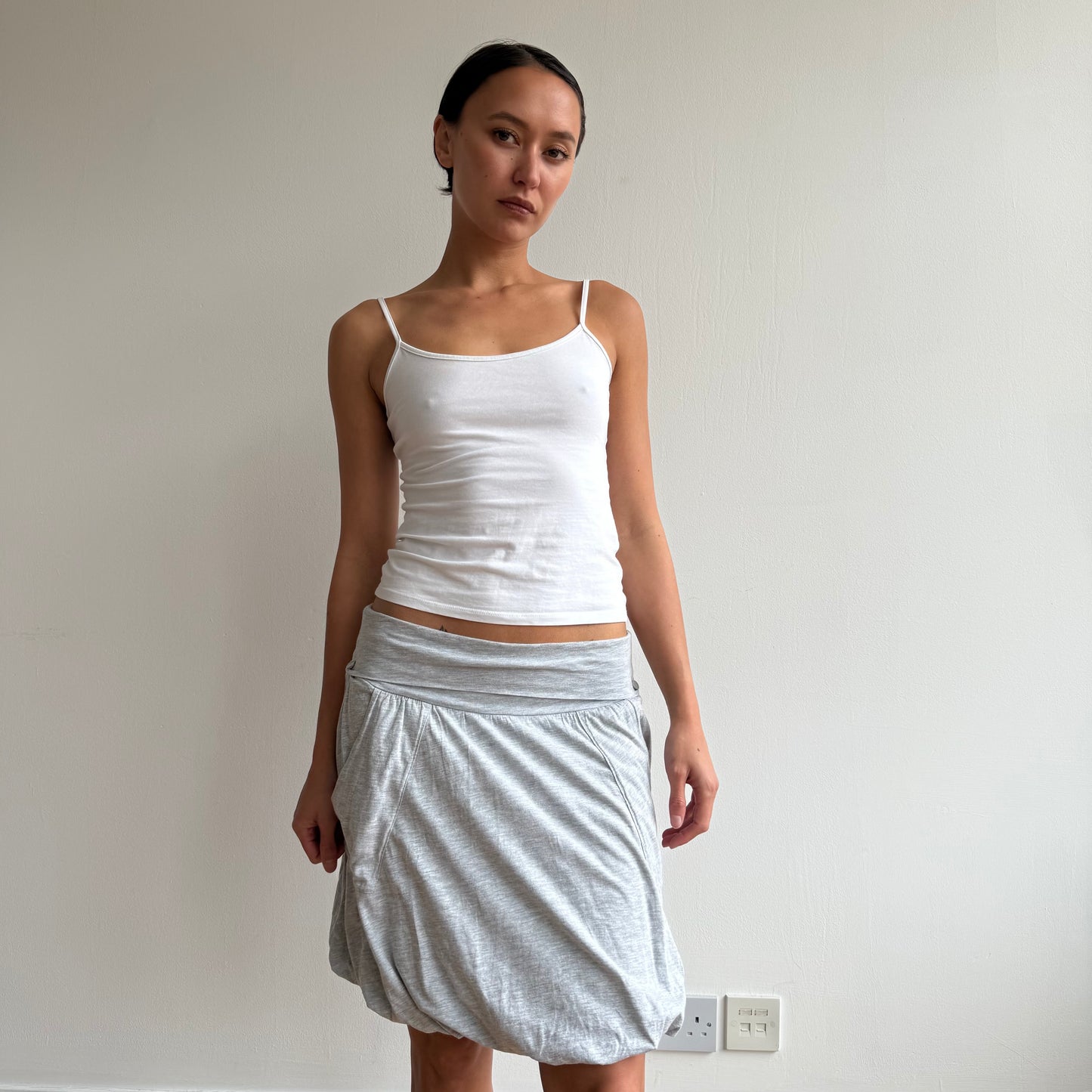 Grey midi bubble skirt - Size S