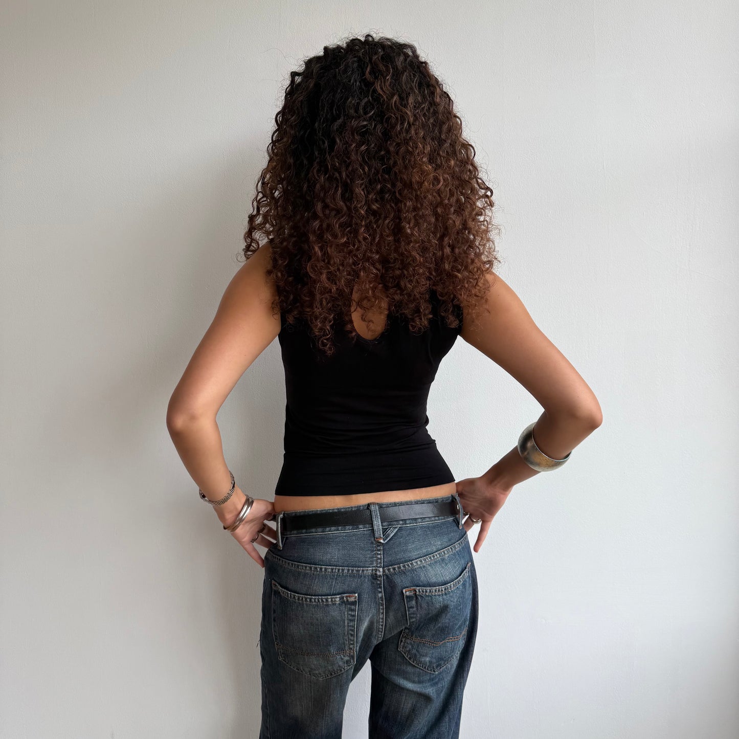 Black wrap front top - Size S