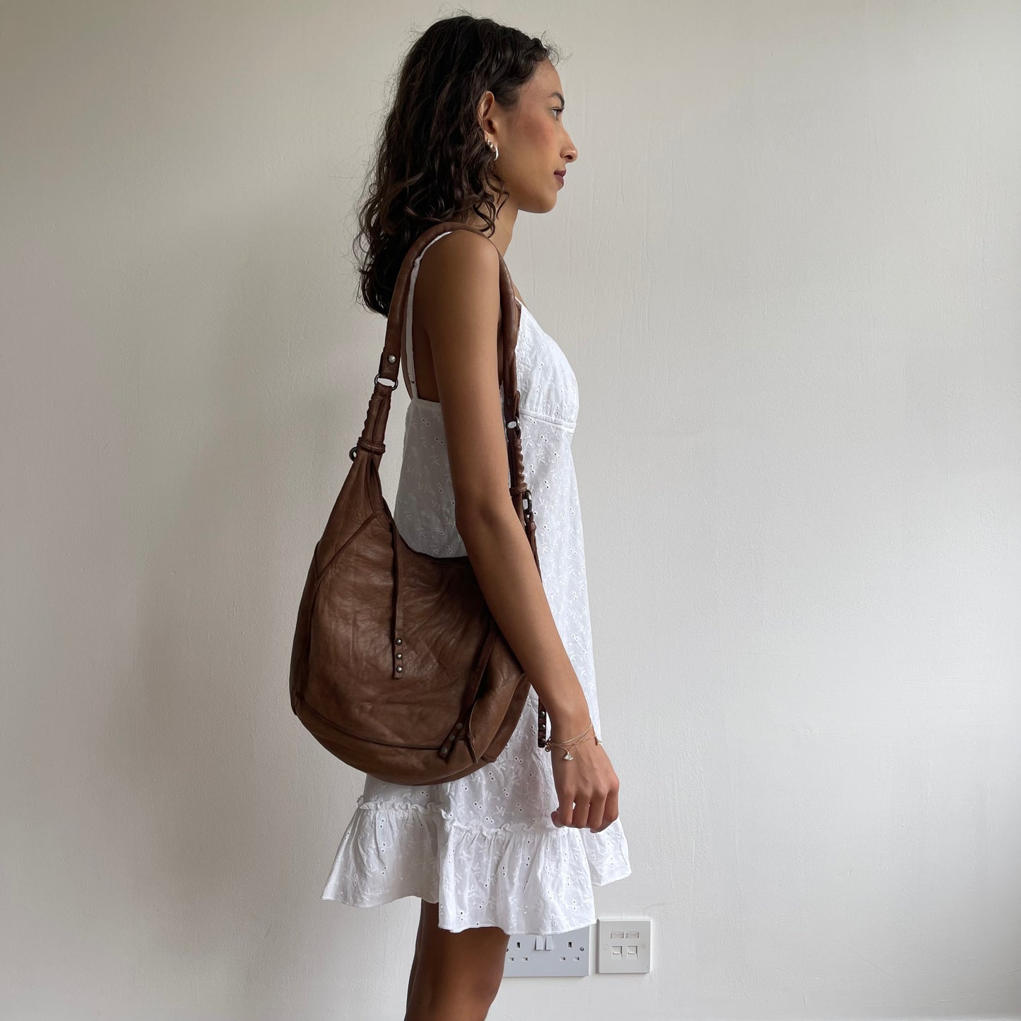 Brown cross-body bag - OS