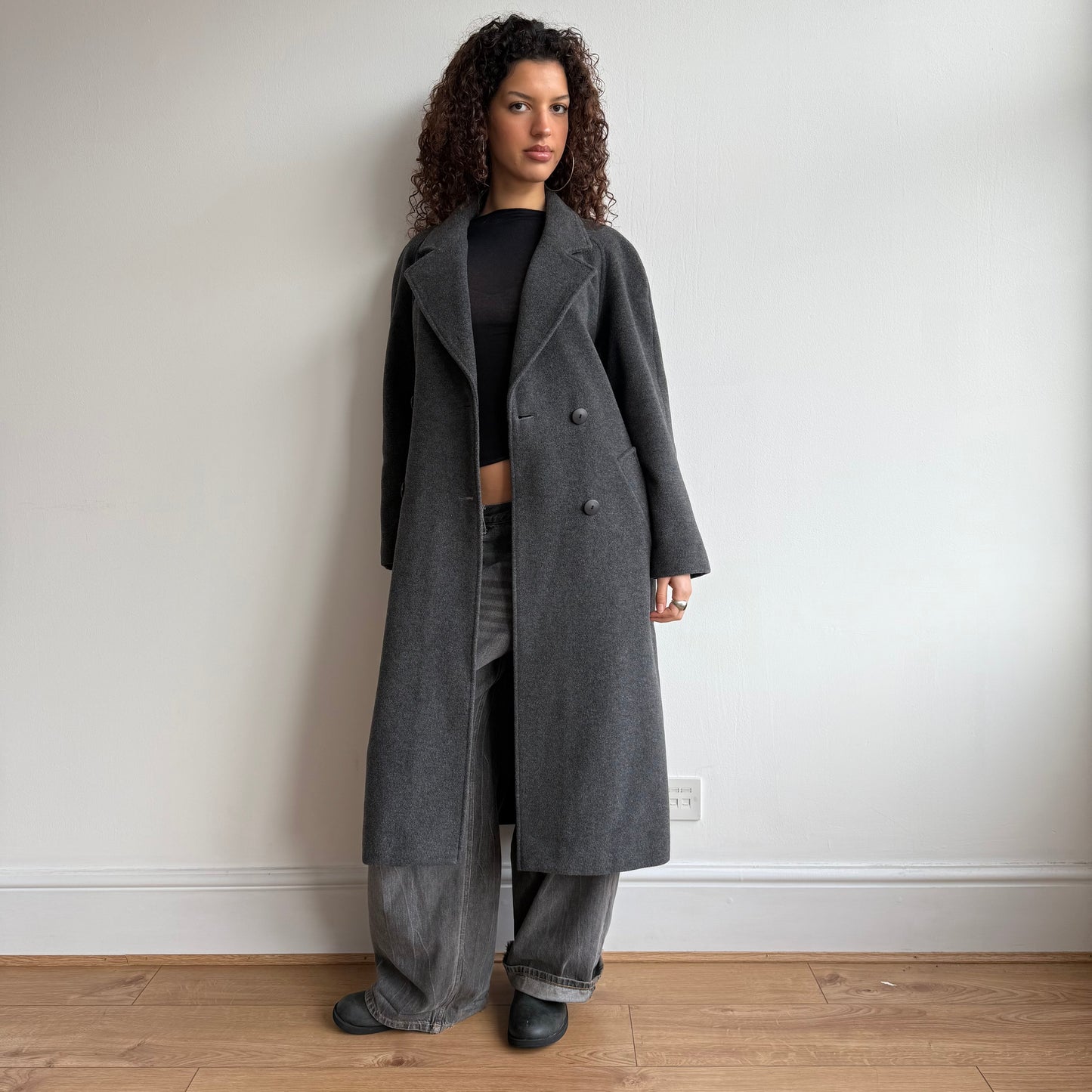 Grey wool overcoat - Size M