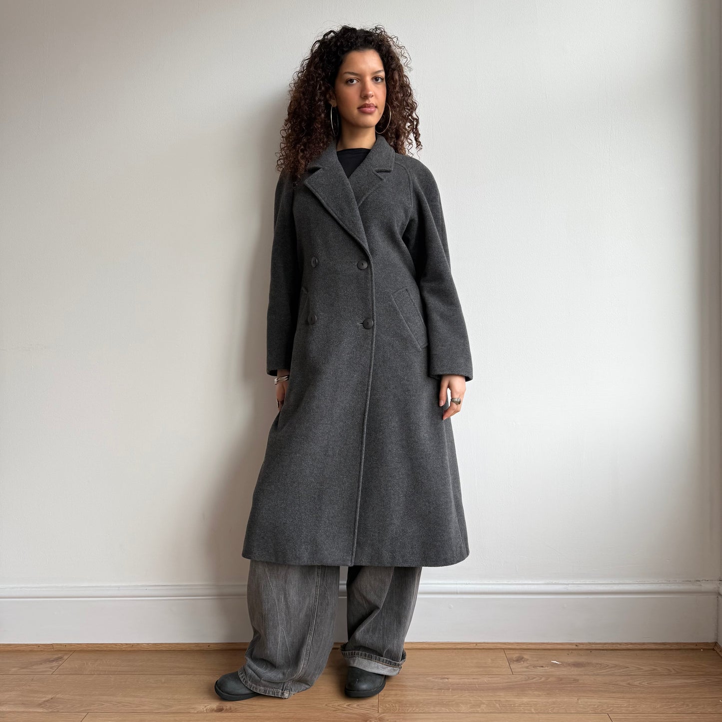 Grey wool overcoat - Size M