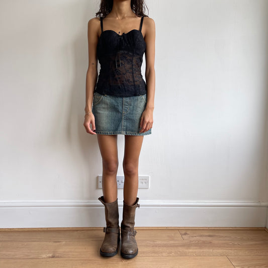 Black lace bustier - Size S