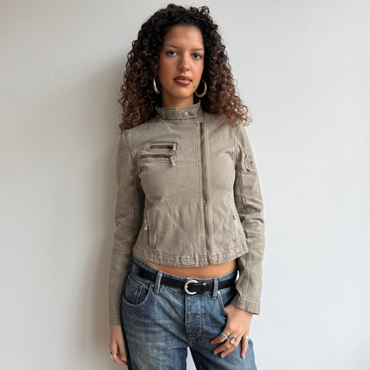 Khaki moto jacket - Size S