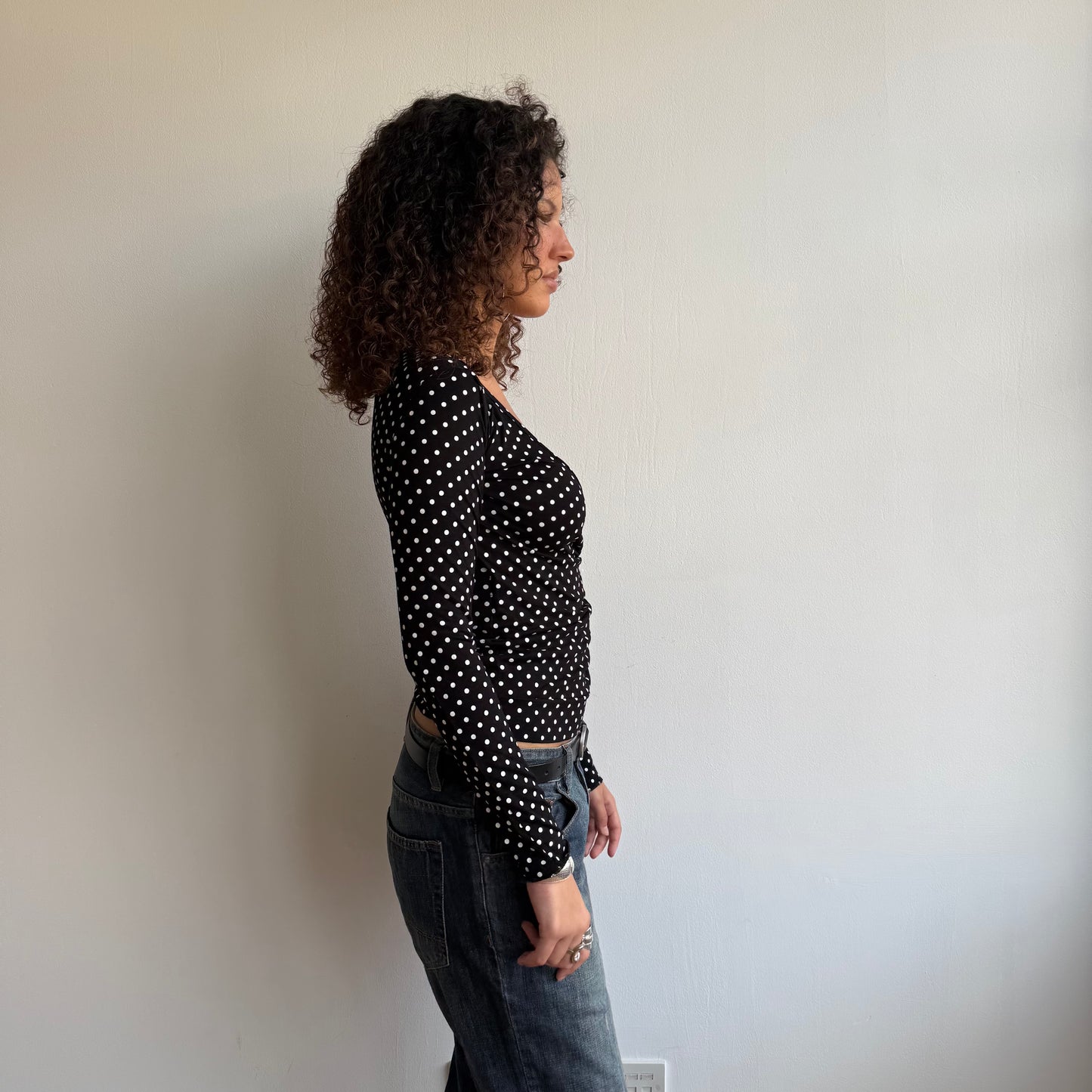 Polka dot wrap top - Size M