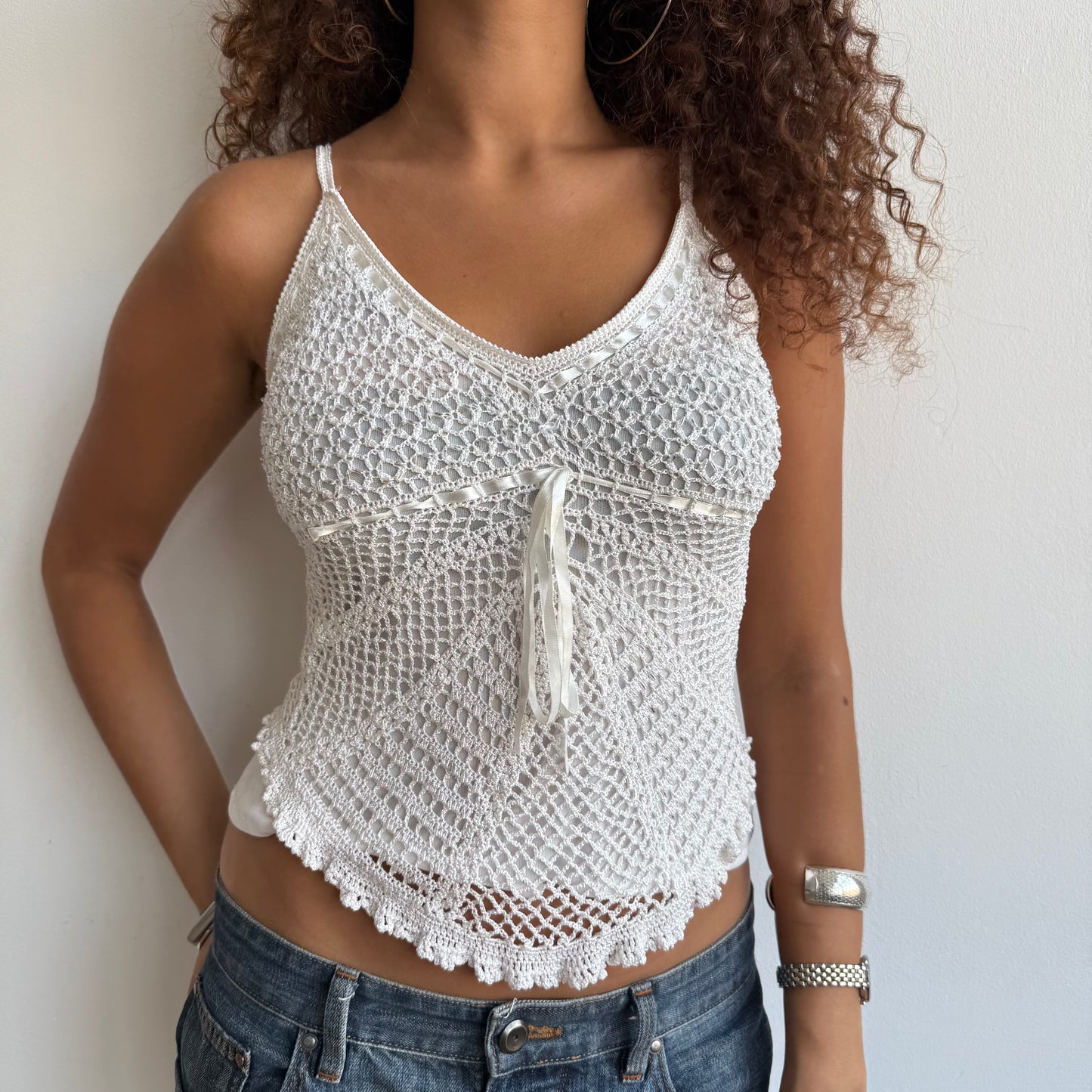White crochet cami - Size S