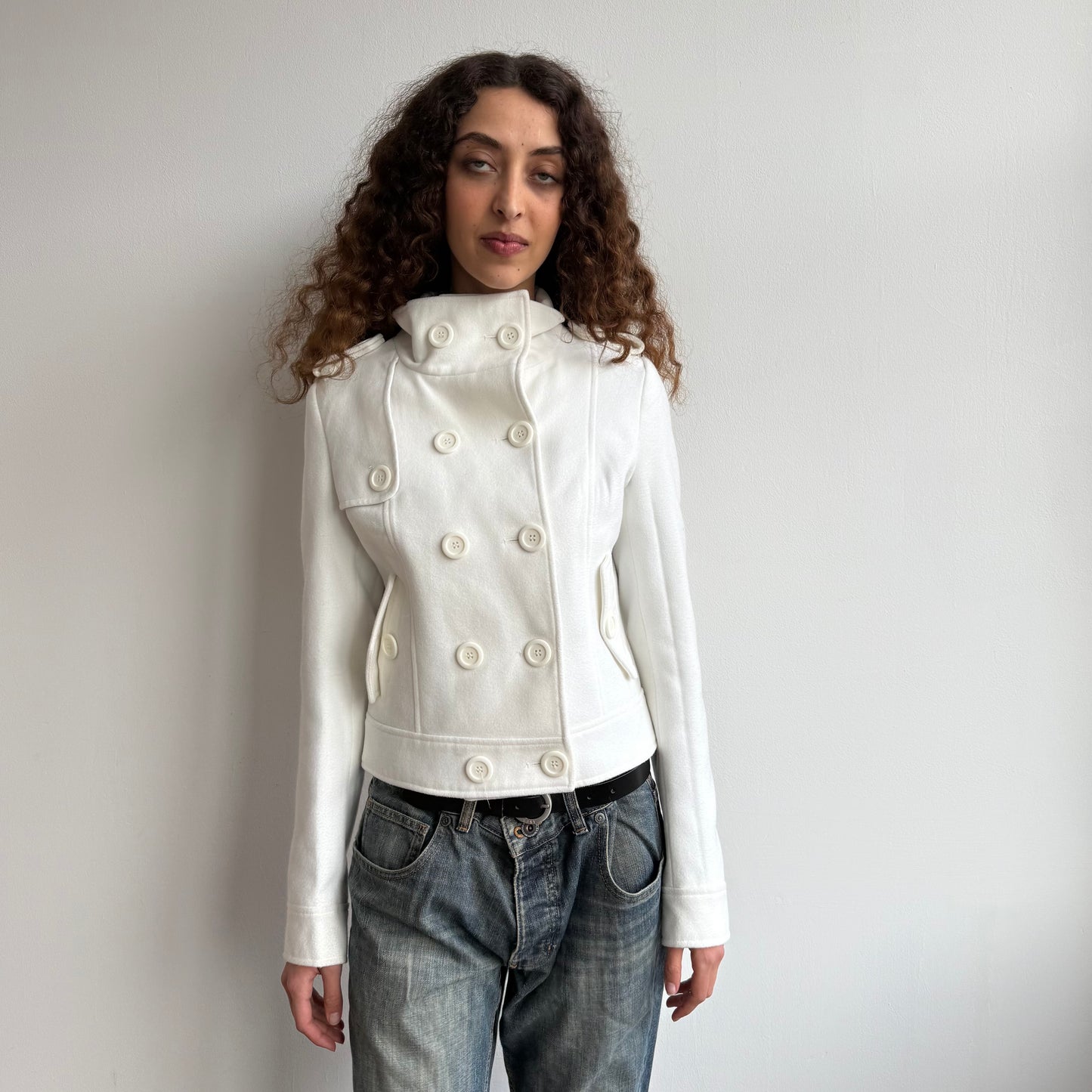 White double breasted peacoat - Size S