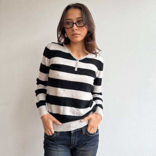 Grey striped cashmere knit - Size S