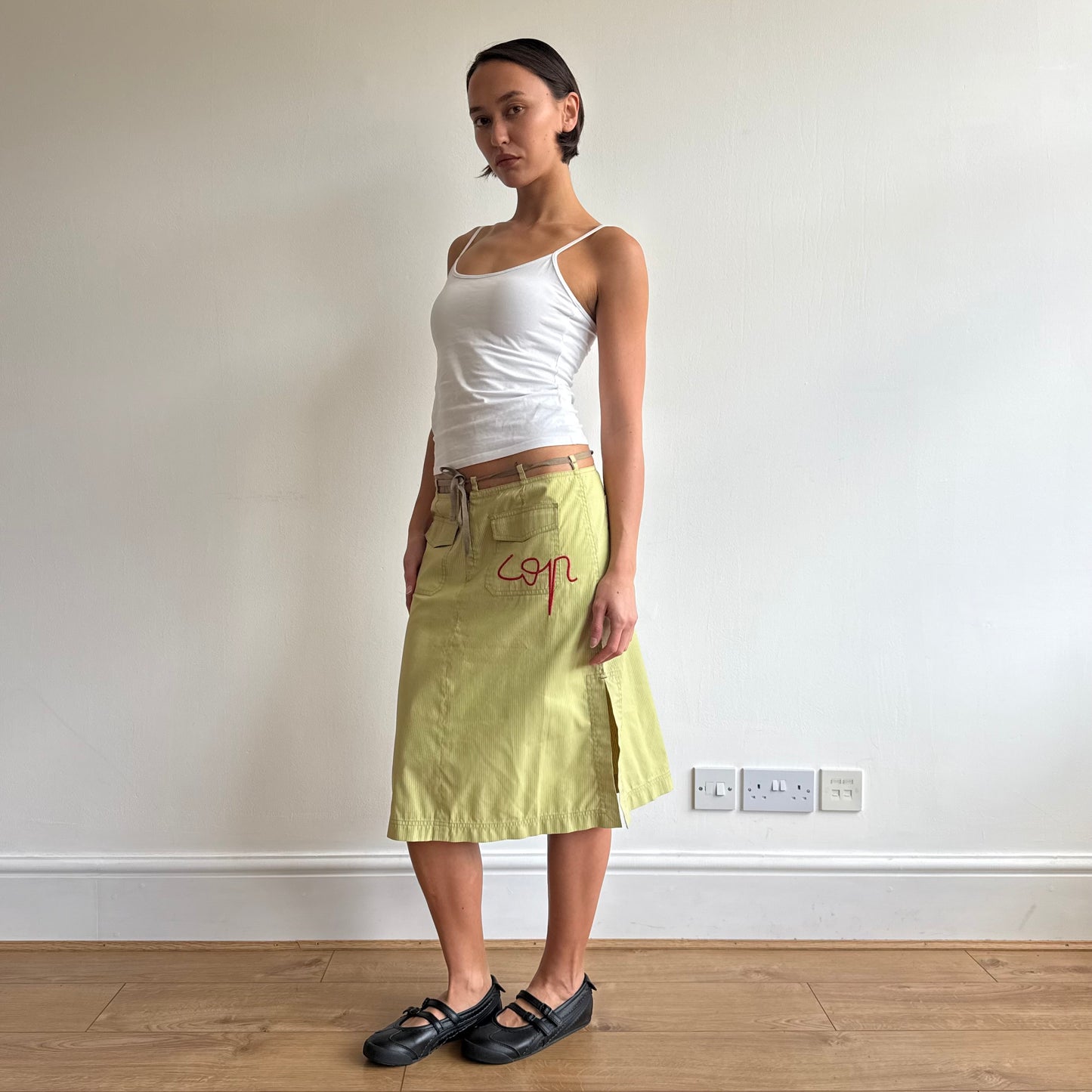 Cop Copine green stripe skirt - Size M