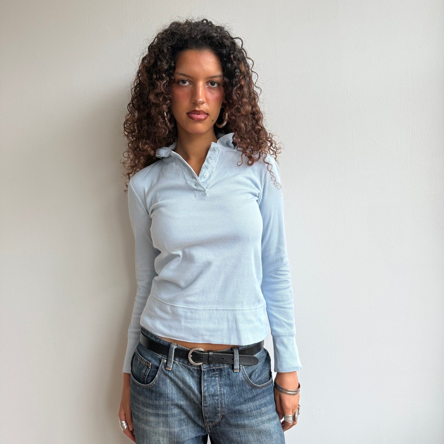 Blue hooded top - Size S/M