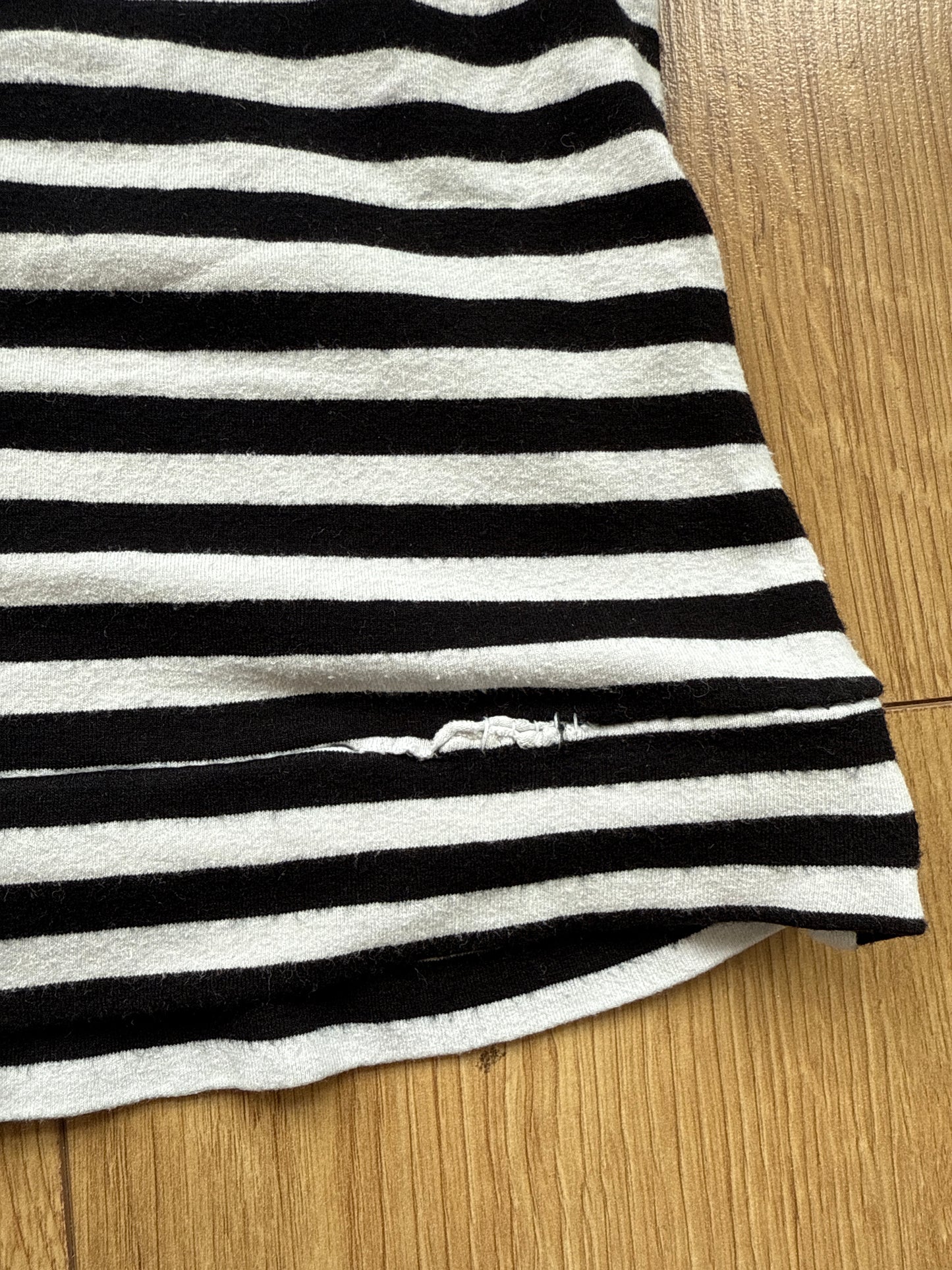 Black and white striped wrap top - Size XS + S + S/M