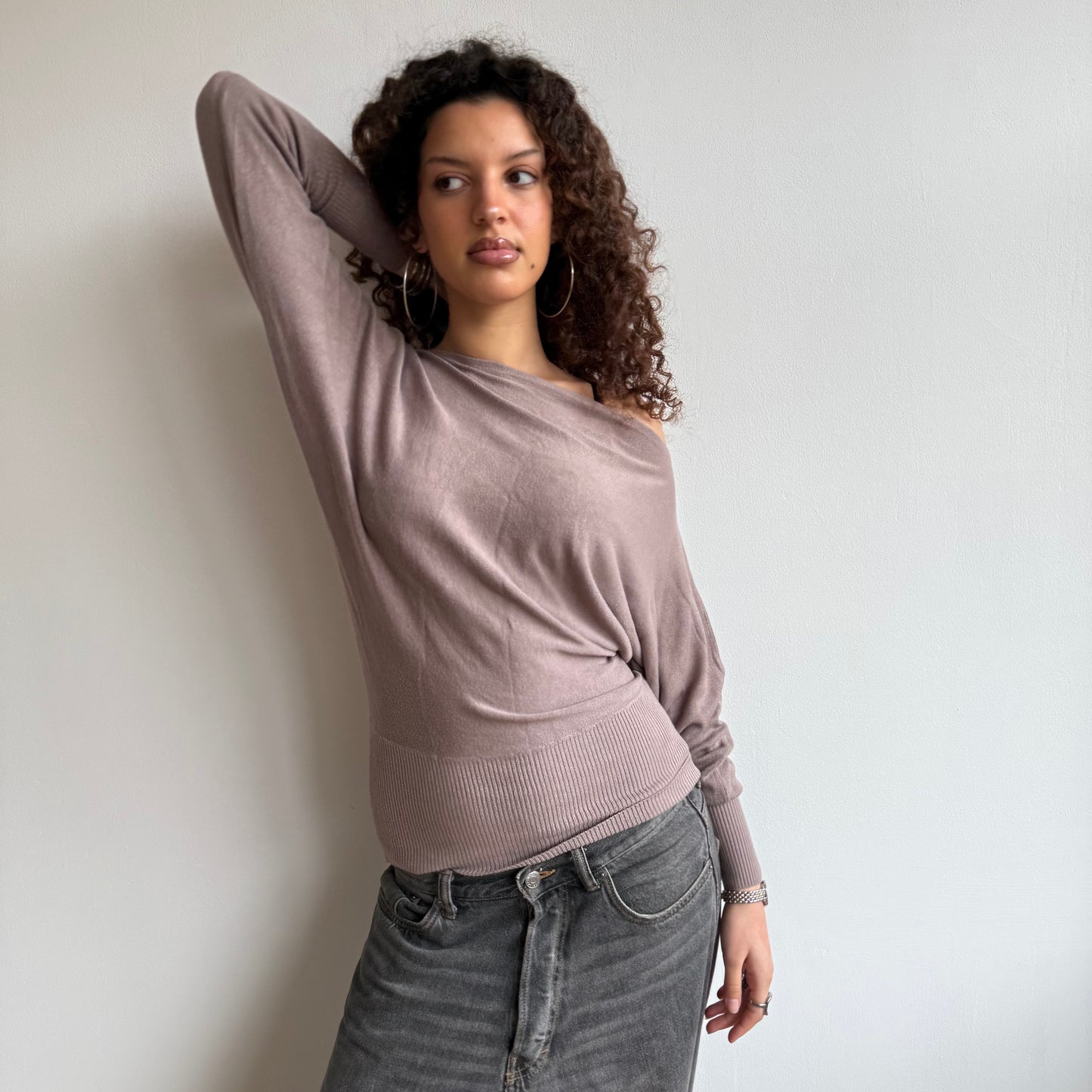 Beige (2) slouchy knit jumper - Size S-M