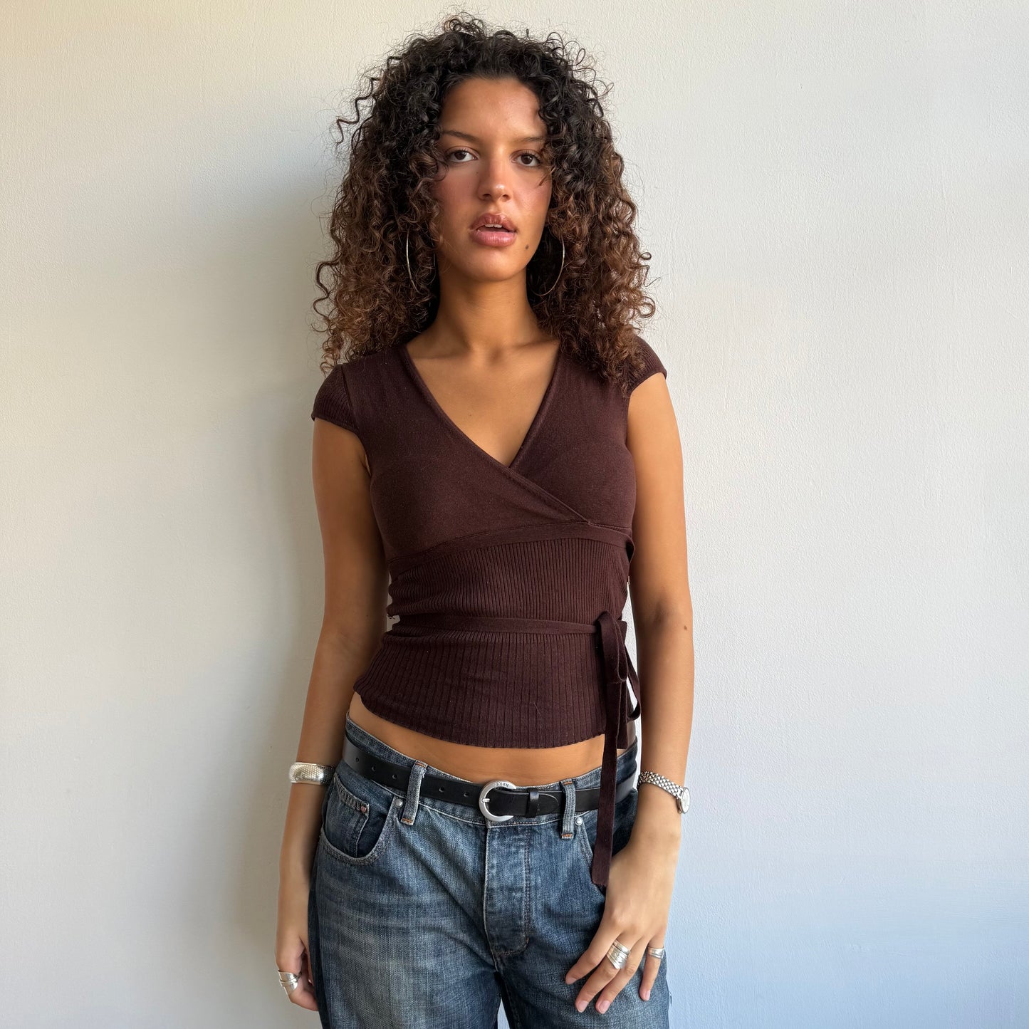 Brown knit top - Size S