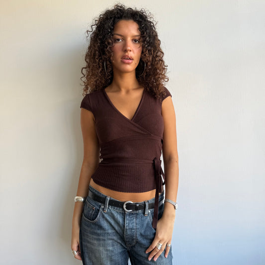 Brown knit top - Size S