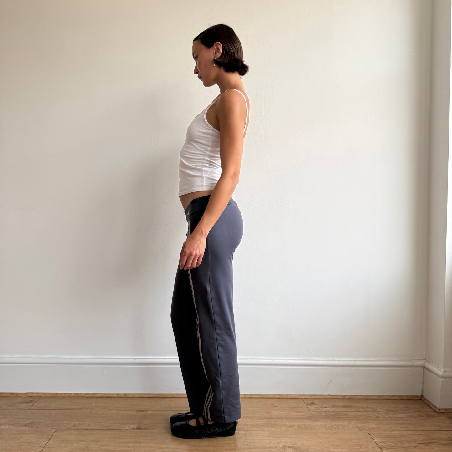 Blue Adidas stripe flared yoga pants - Size S