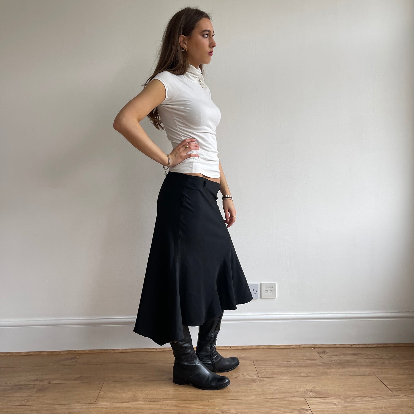 Cream tie neck top - Size S