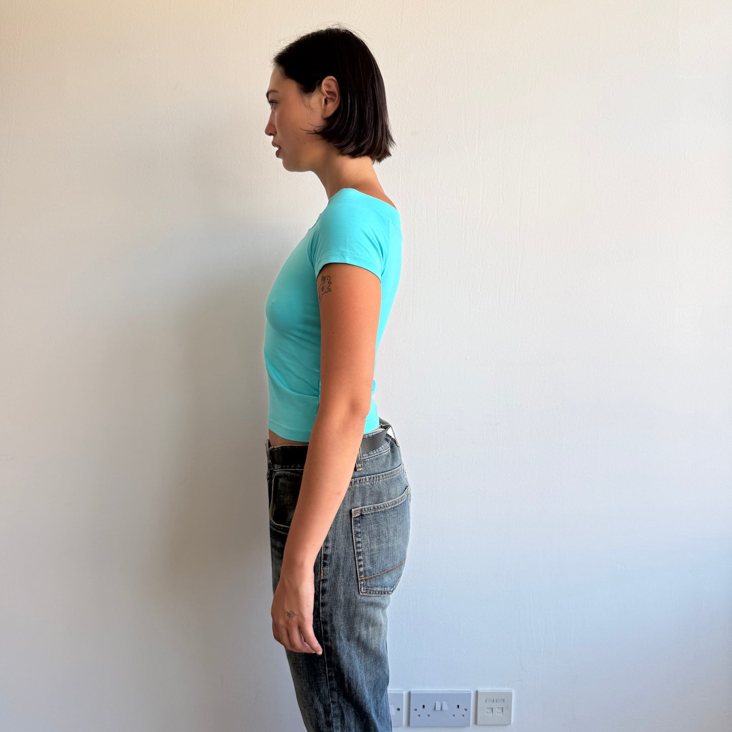 Turquoise Bardot top - Size S