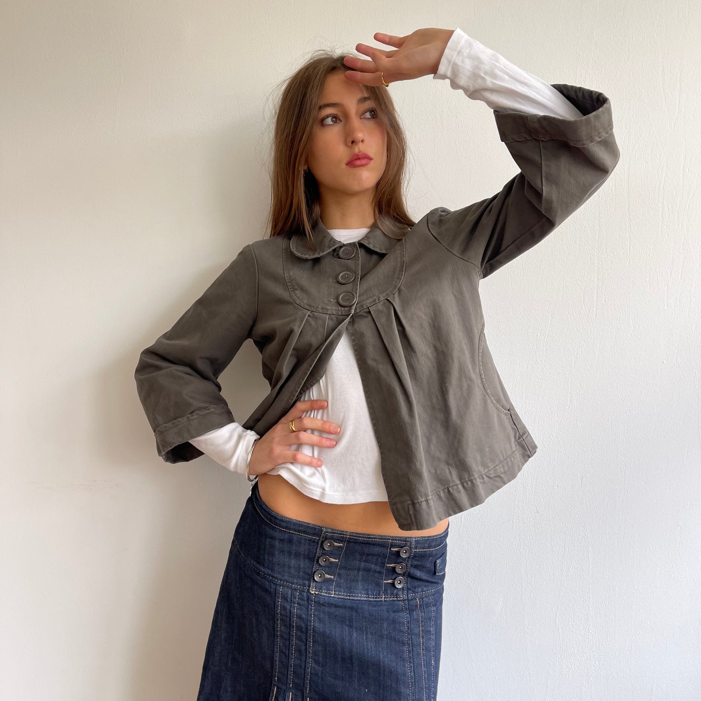 Khaki pea coat - Size S