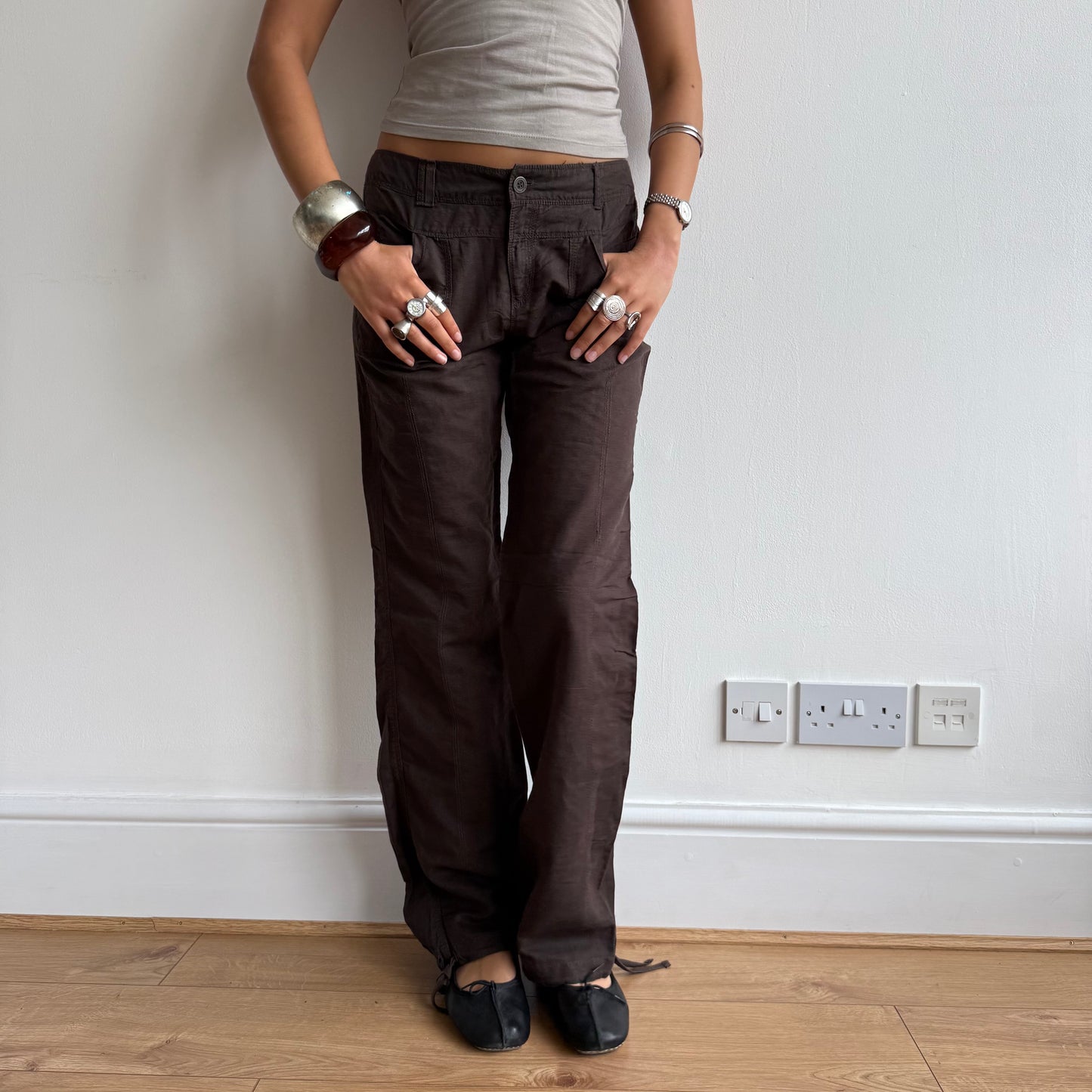 Brown linen trousers - Size M