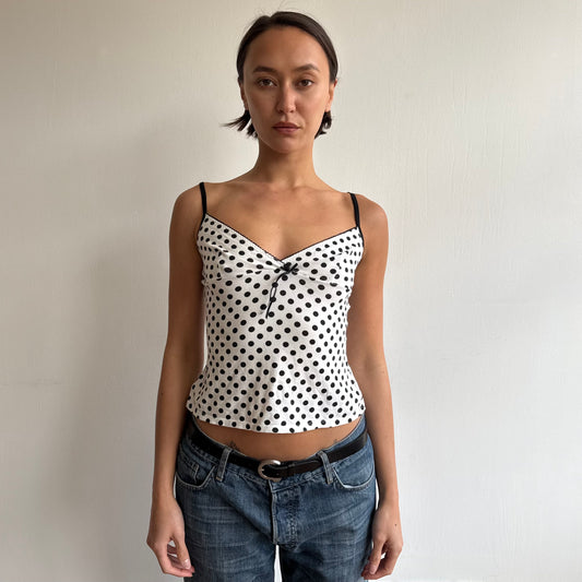 White polka dot cami - Size S