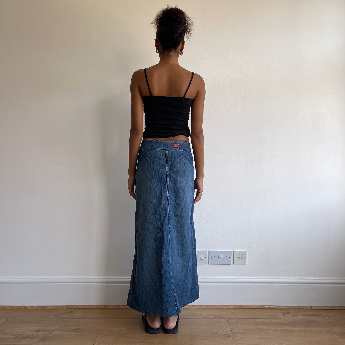 Denim belt midi skirt - Size XS