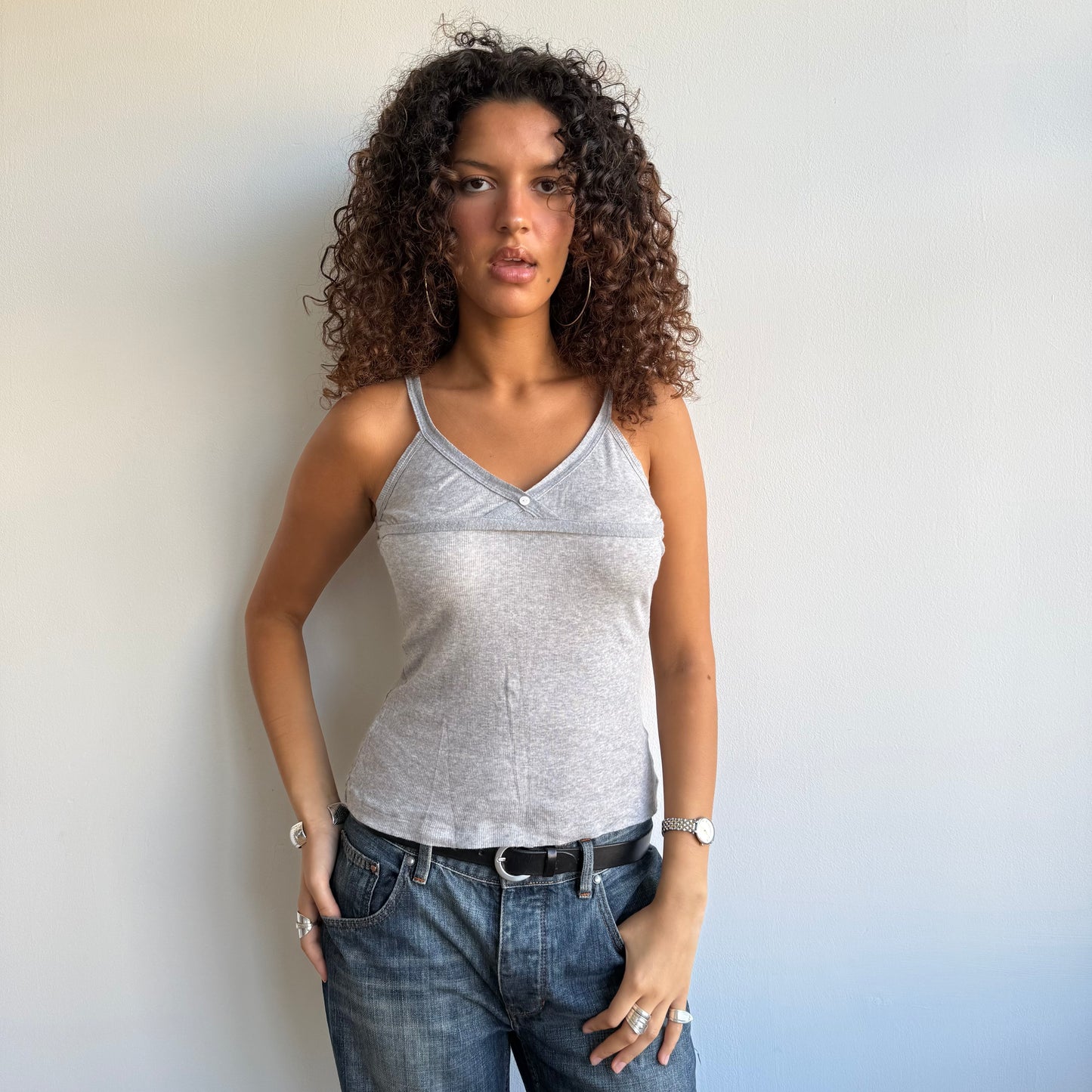 Grey cami top - Size S