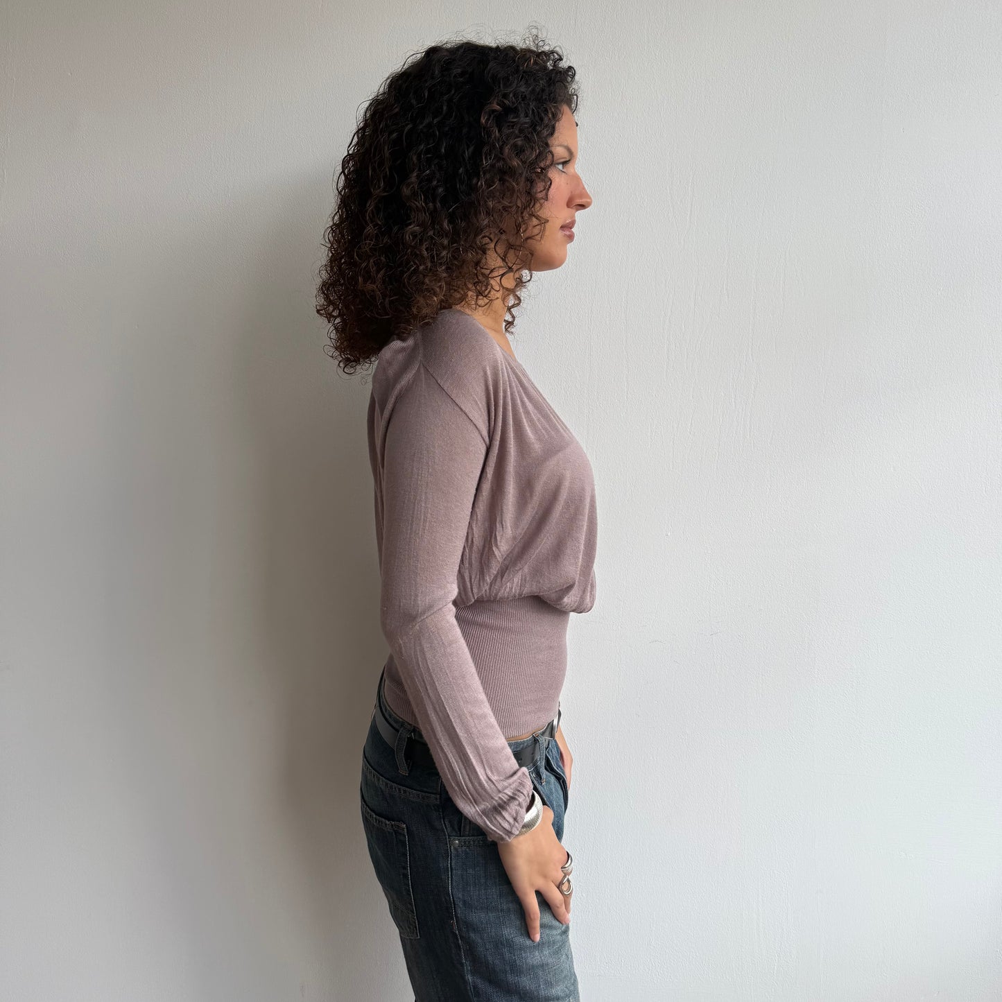 Taupe keyhole knit - Size M