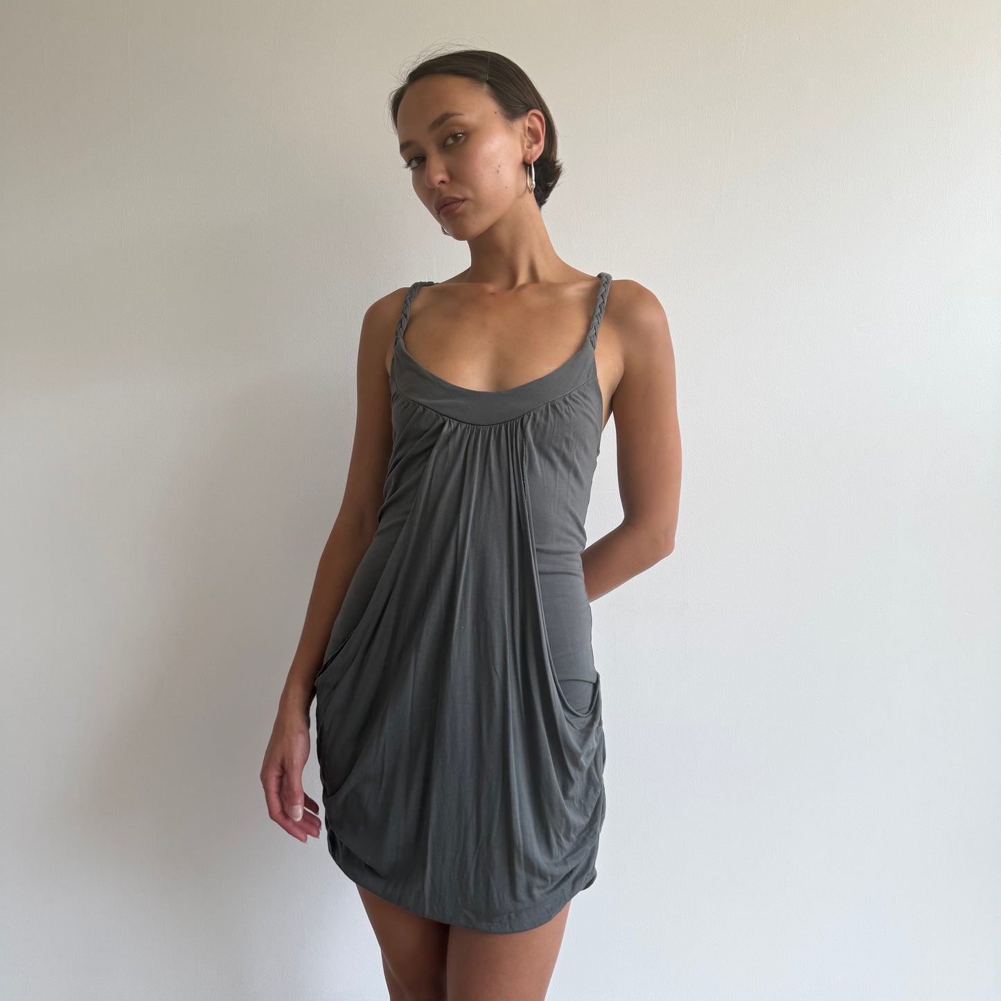 Grey bubble hem dress - Size S