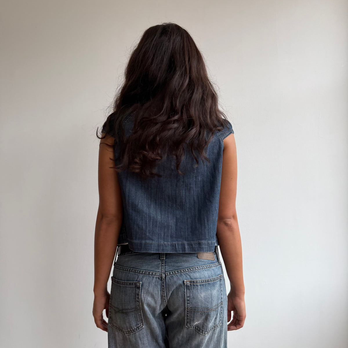 Denim short sleeve peacoat - Size S