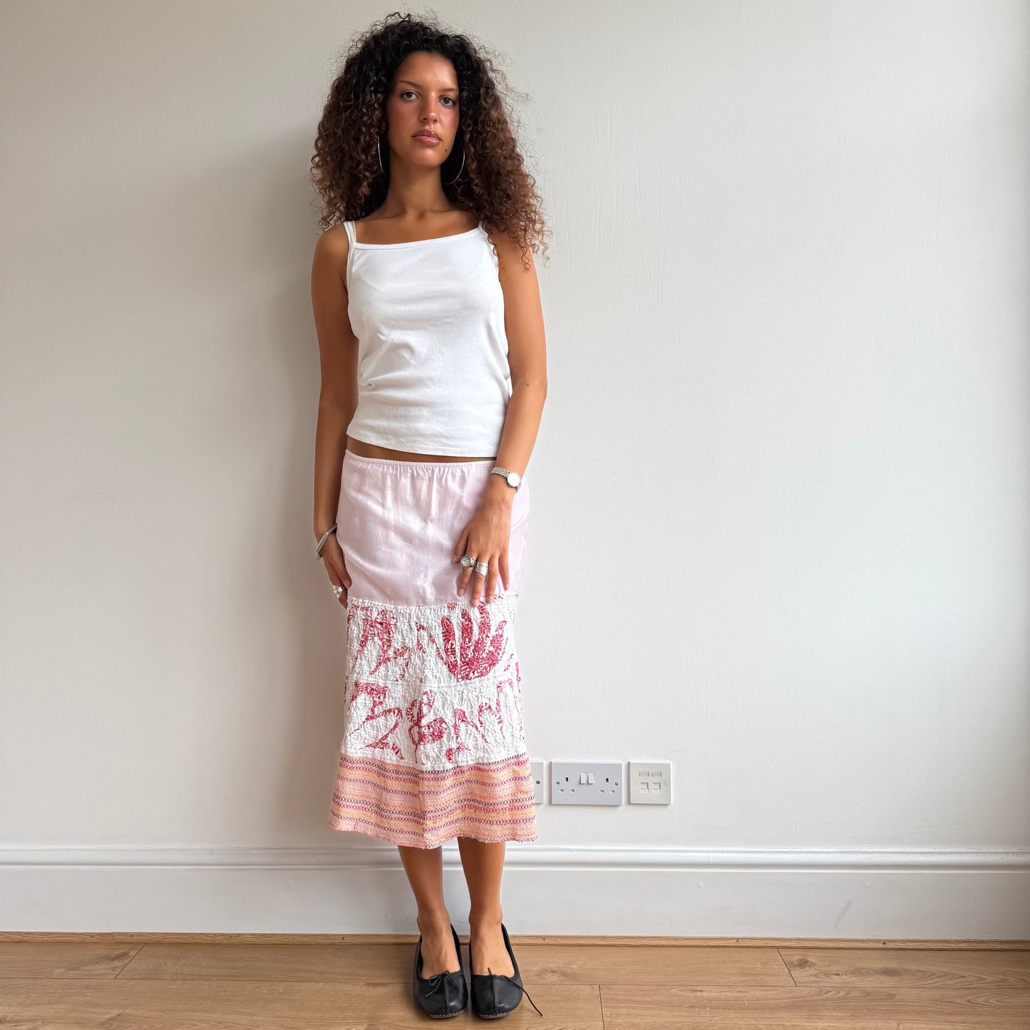 Custo Barcelona pink midi skirt - Size S