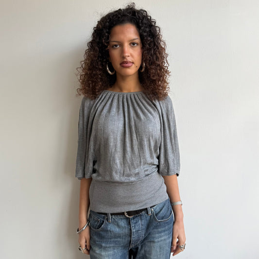 Charcoal grey batwing knit - Size M