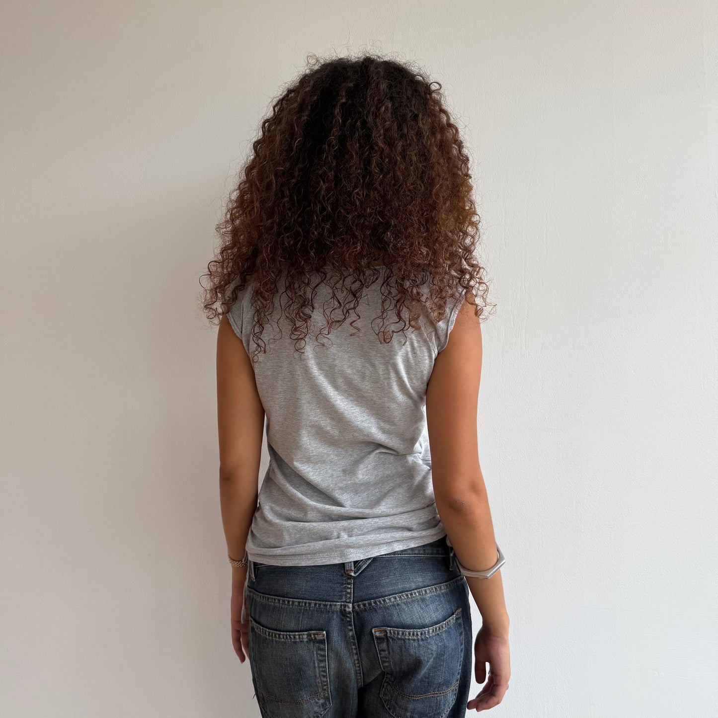 Grey ruched side tshirt - Size M