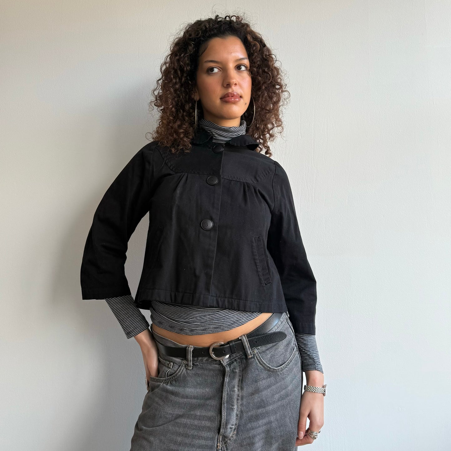 Black swing coat - Size S