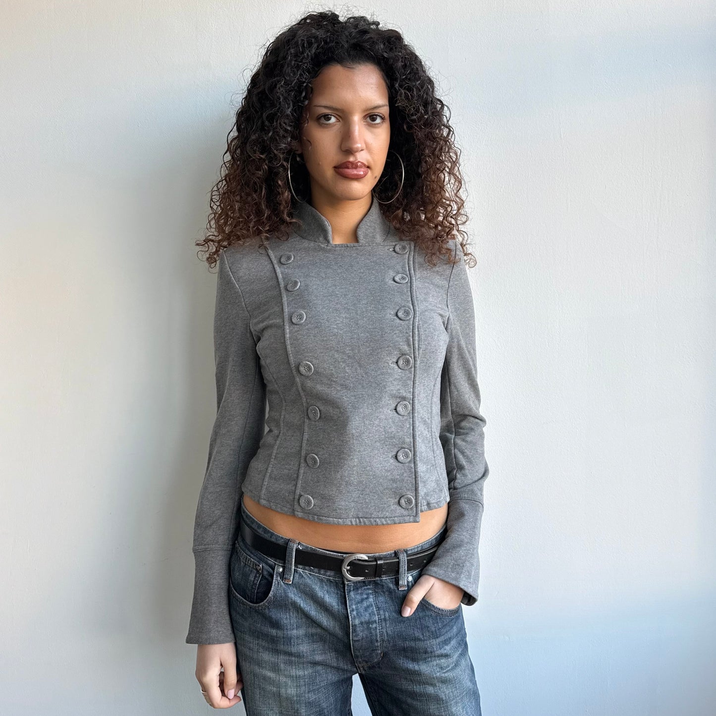 Grey double breasted jumper - Size S