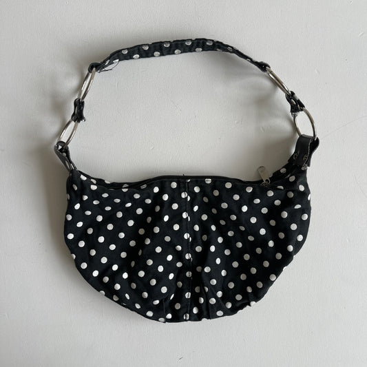 Black polka dot mini bag