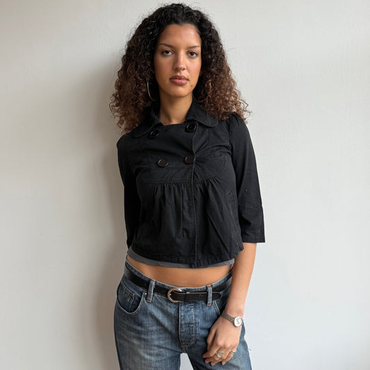 Black 3/4 sleeve jacket - Size XS