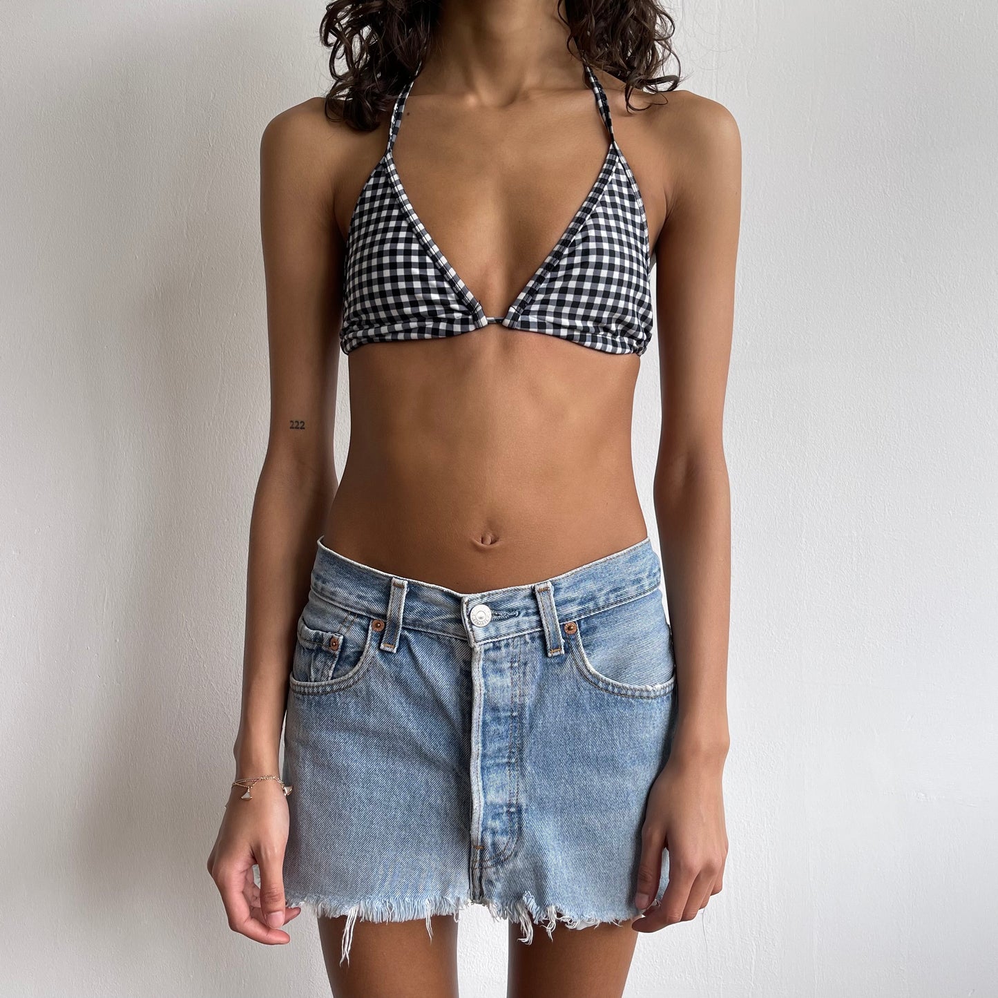 Black gingham bikini - Size XS/S
