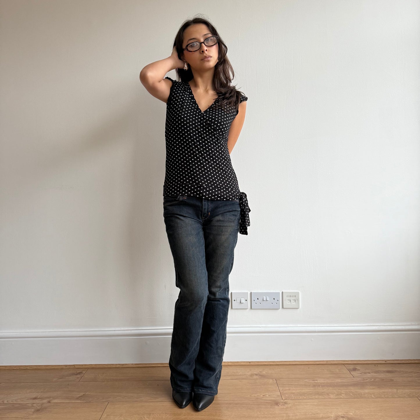 Polka dot wrap top - Size S