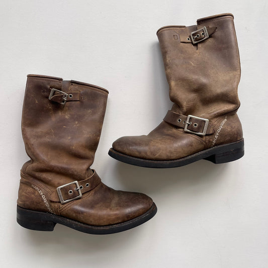 Brown Harley Davidson boots - Size UK6/EU39