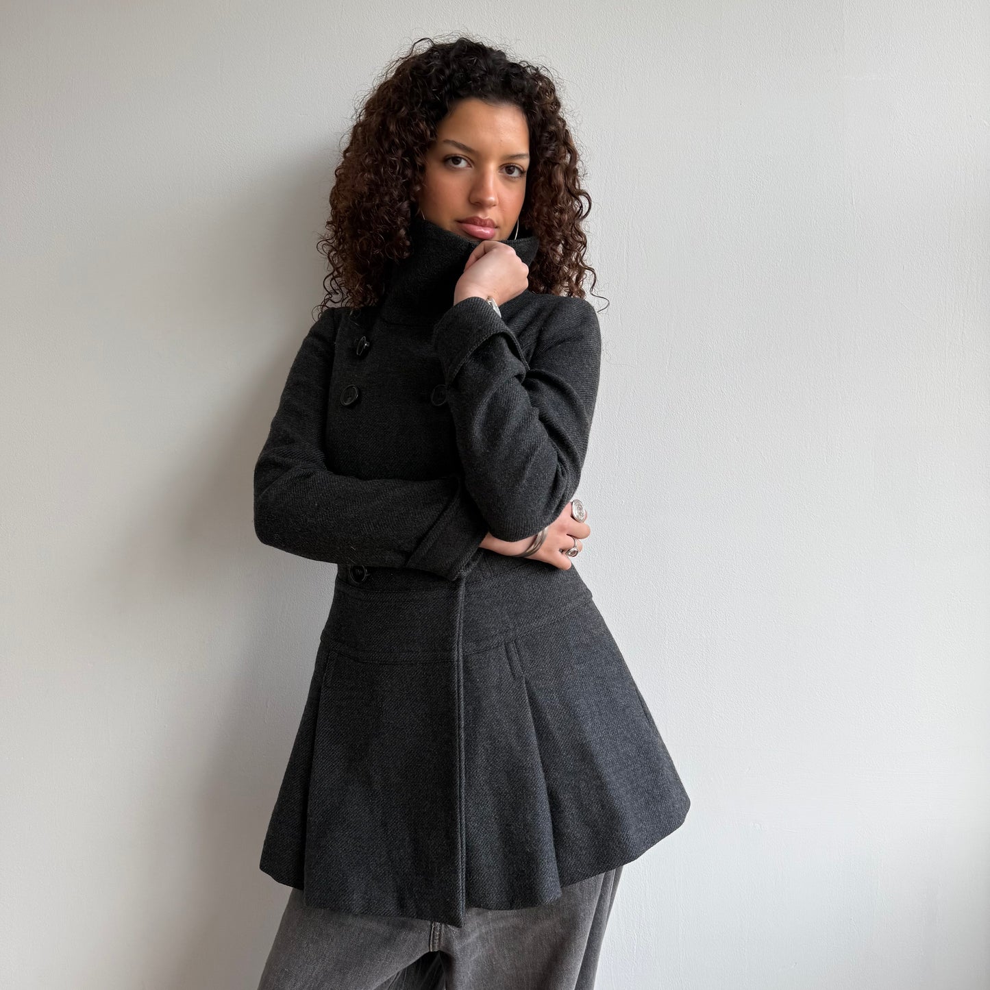 Grey peacoat dress - Size S