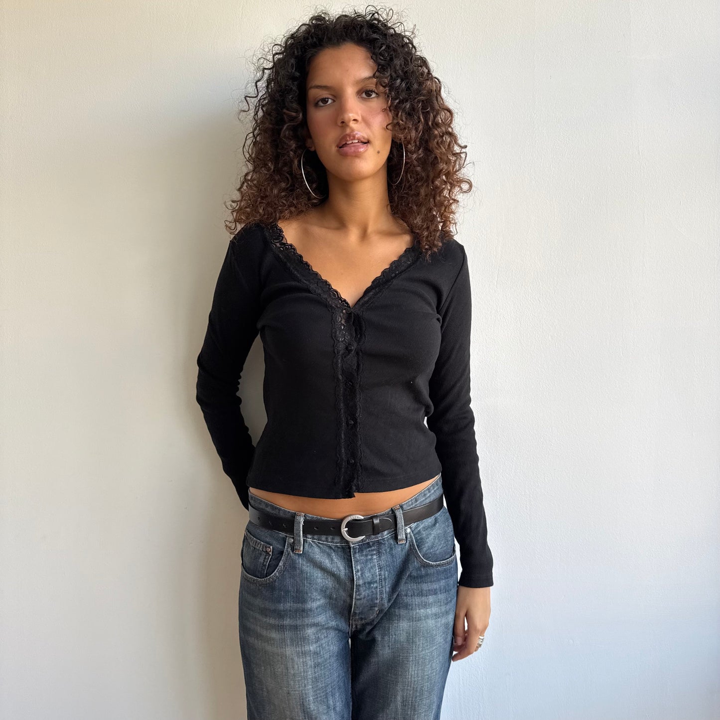 Black pointelle cardi - Size M